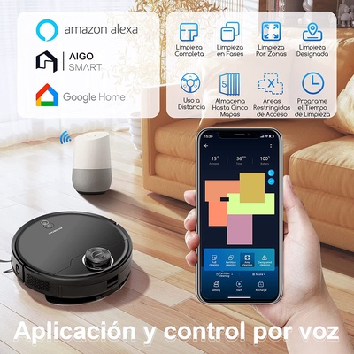 Robot Aspirador y Friegasuelos Laser Aigostar